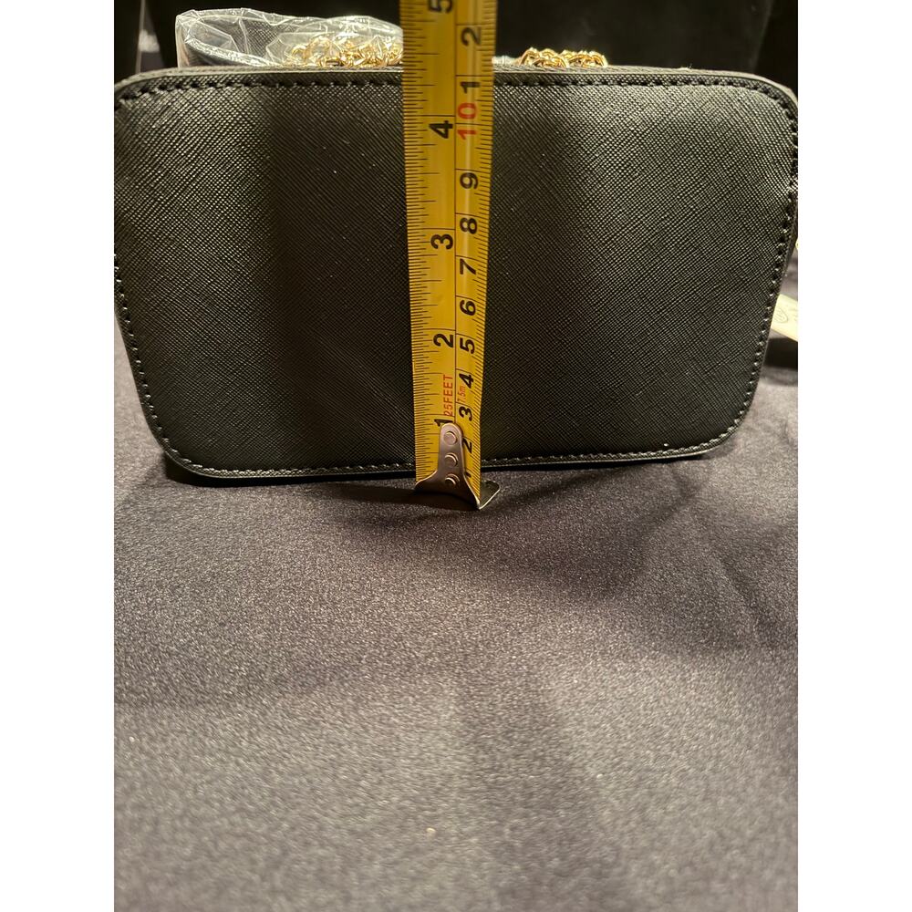 NWT Valentino Orlandi double strap Black Studded Camera Crossbody gold hardware - Picture 6 of 9